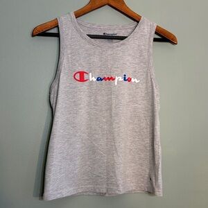 Champion Size XL Girls Gray Color block Patriotic Script Graphic Tank Top